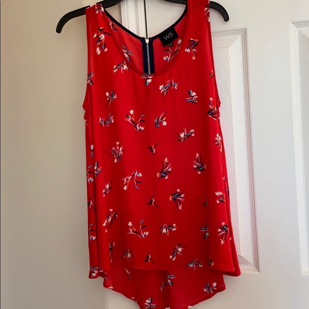W5 Red printed blouse